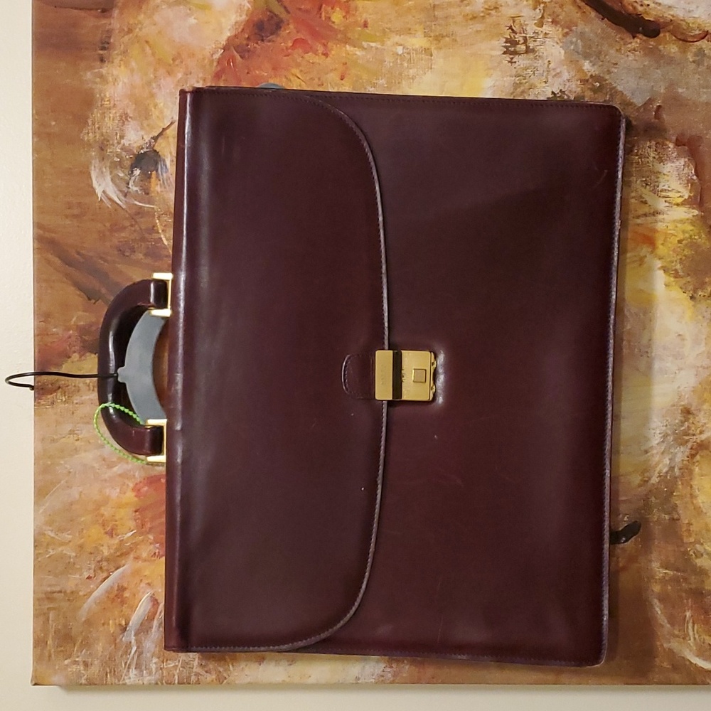 Oversized Bally briefcase in maroon